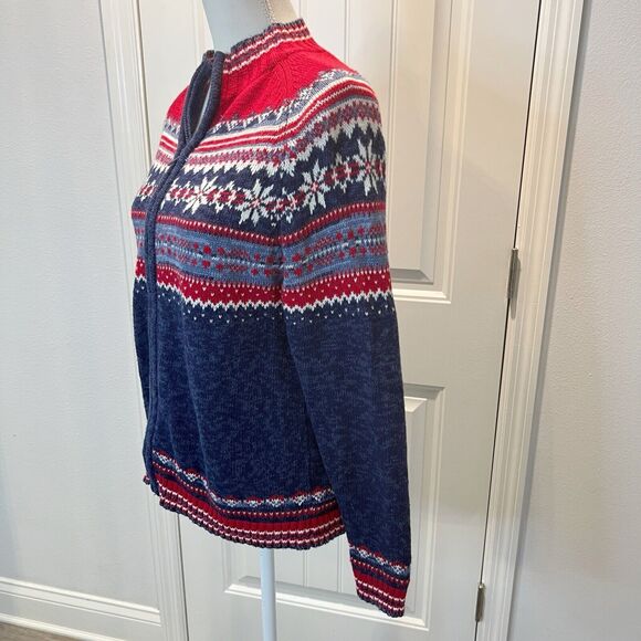 Tiara International Sweater Size Small Full Zip Y2K Vintage Americana Christmas - Picture 4 of 12